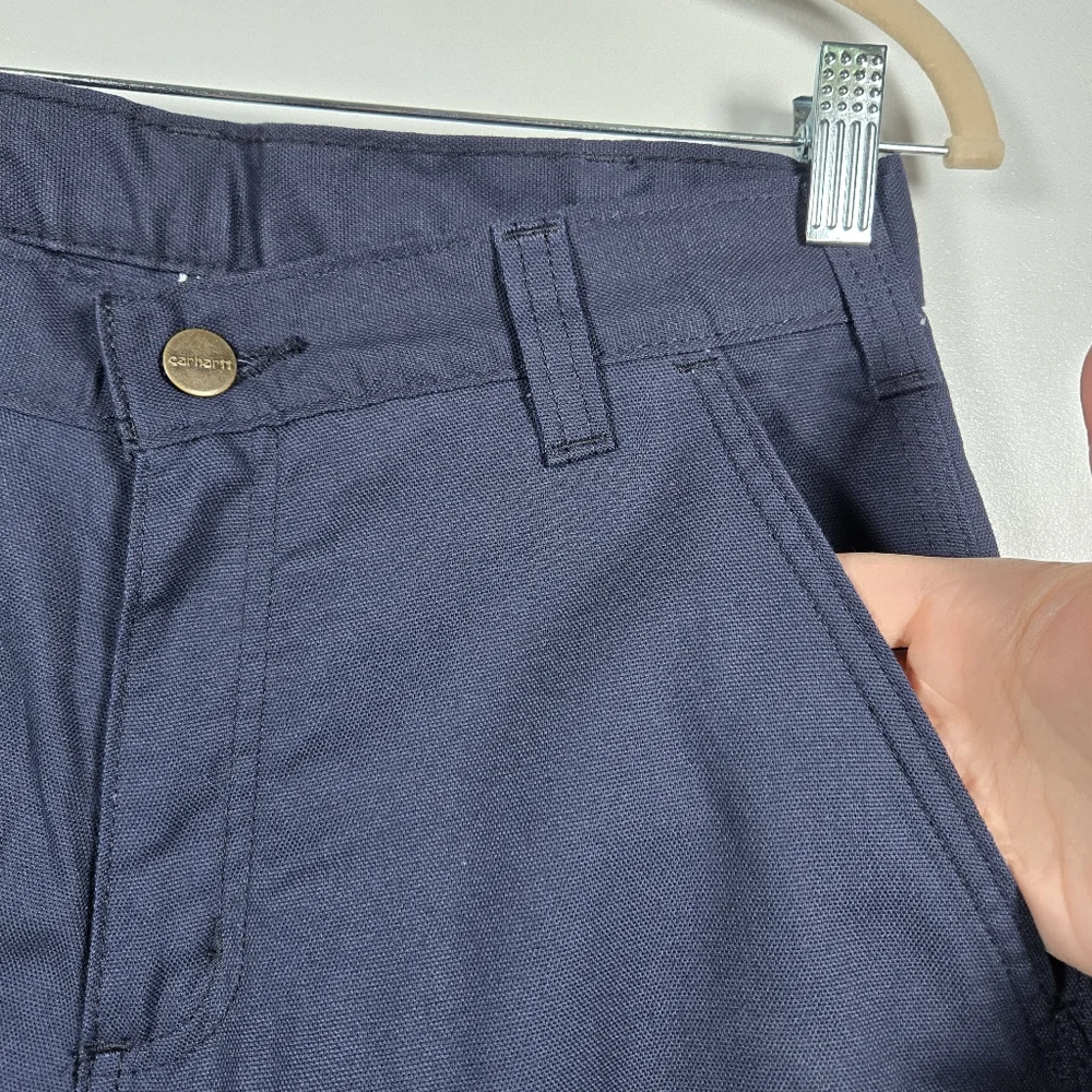 Carhartt Navy Blue Dungaree Fit Uniflorm Pants Mens Size 29 TAILORED INSEAM